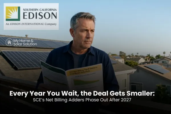 Every Year You Wait, the Deal Gets Smaller: SCE’s Net Billing Adders Phase Out After 2027