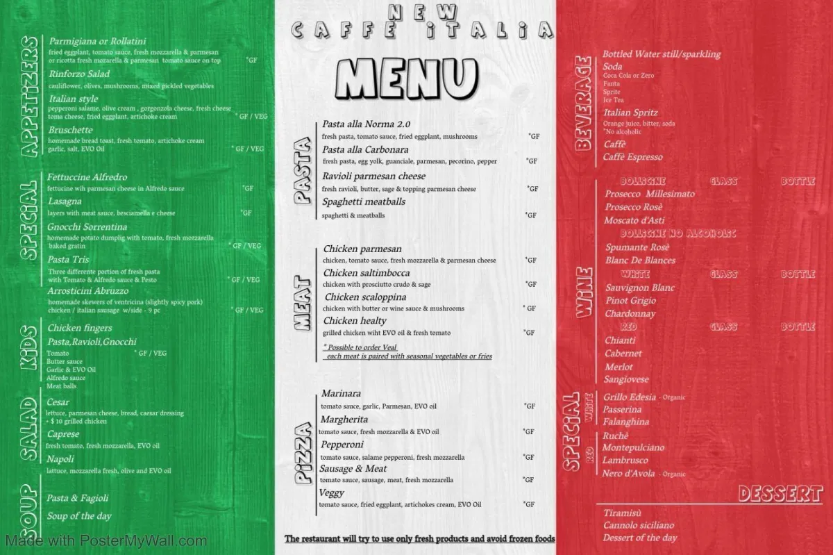 Re-Opening Soon Under New Ownership - Caffe Italia