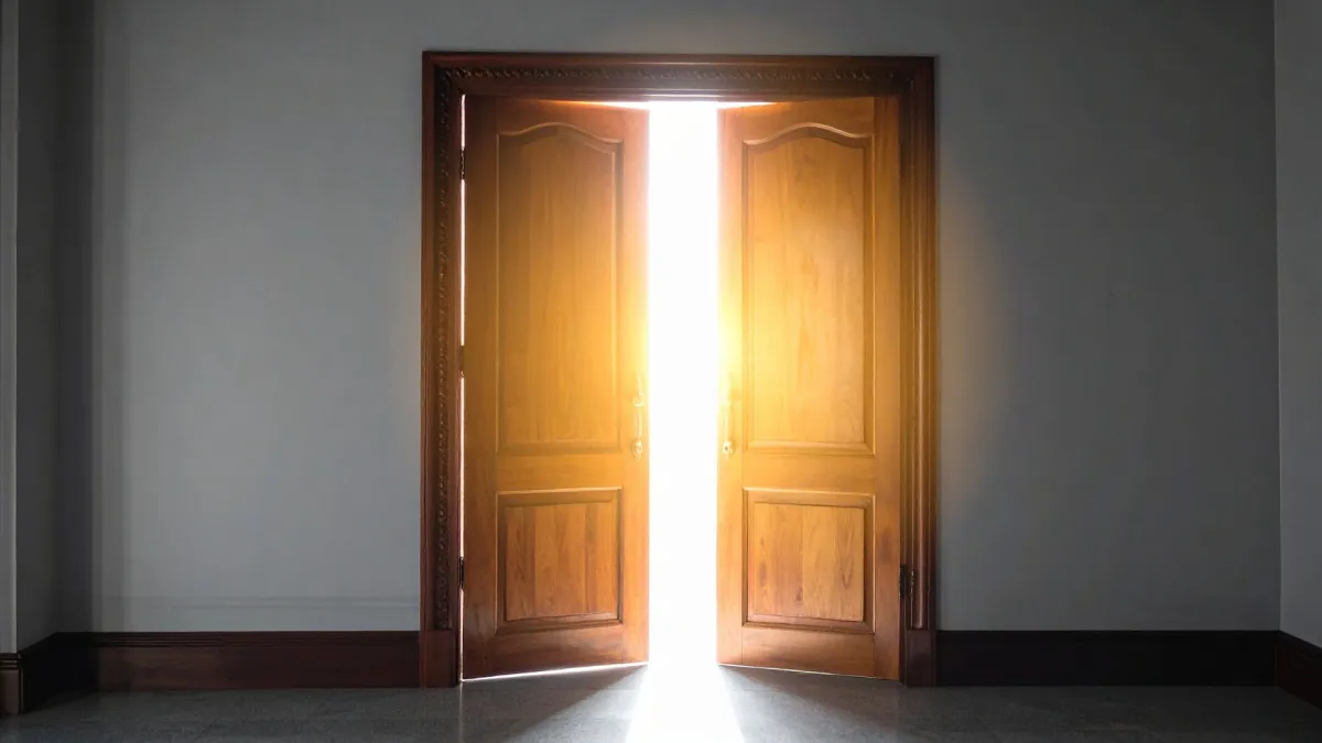 Open double doors symbolizing expanded opportunities for people to support and participate in nonprofit missions.