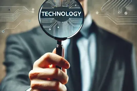 a man holding a magnifying glass