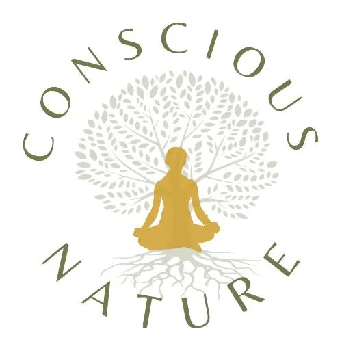 Conscious Nature logo; deep nature connection mentor; nature-based coach; forest therapy; forest bathing coach; coyote's guide; 