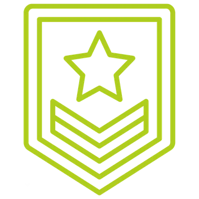 Military rank badge with star