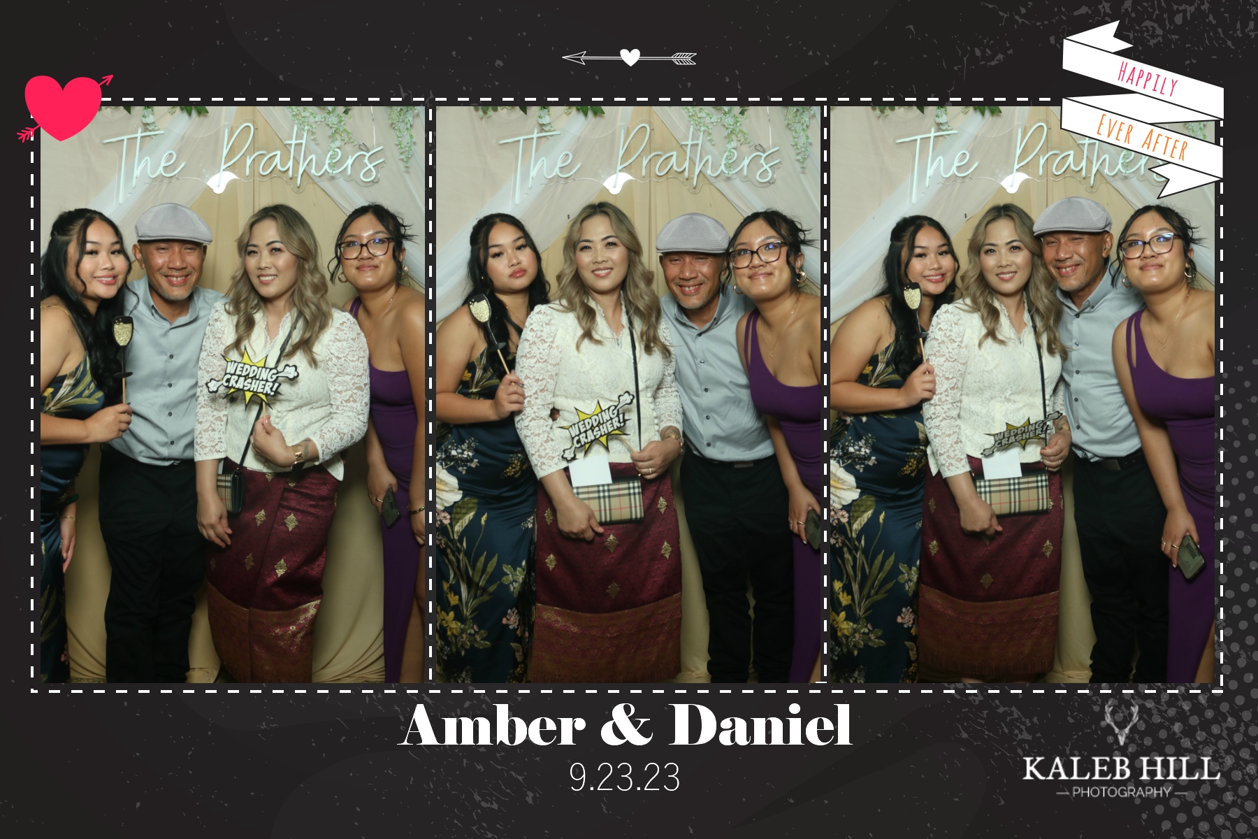 Laurel Mississippi wedding guests posing at luxury photo booth rental