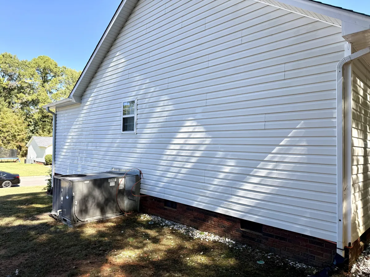Freshly cleaned house exterior after house washing service