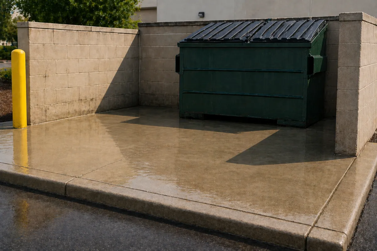 Clean commercial exterior after pressure washing