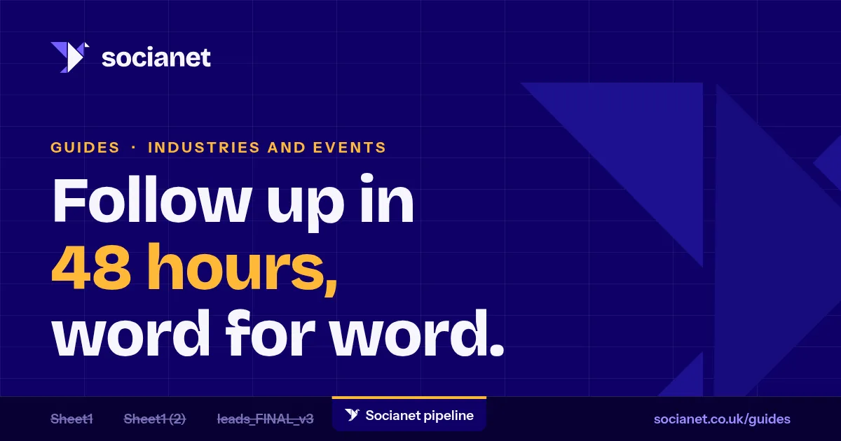 Trade show follow-up templates for email and WhatsApp. A Socianet guide.