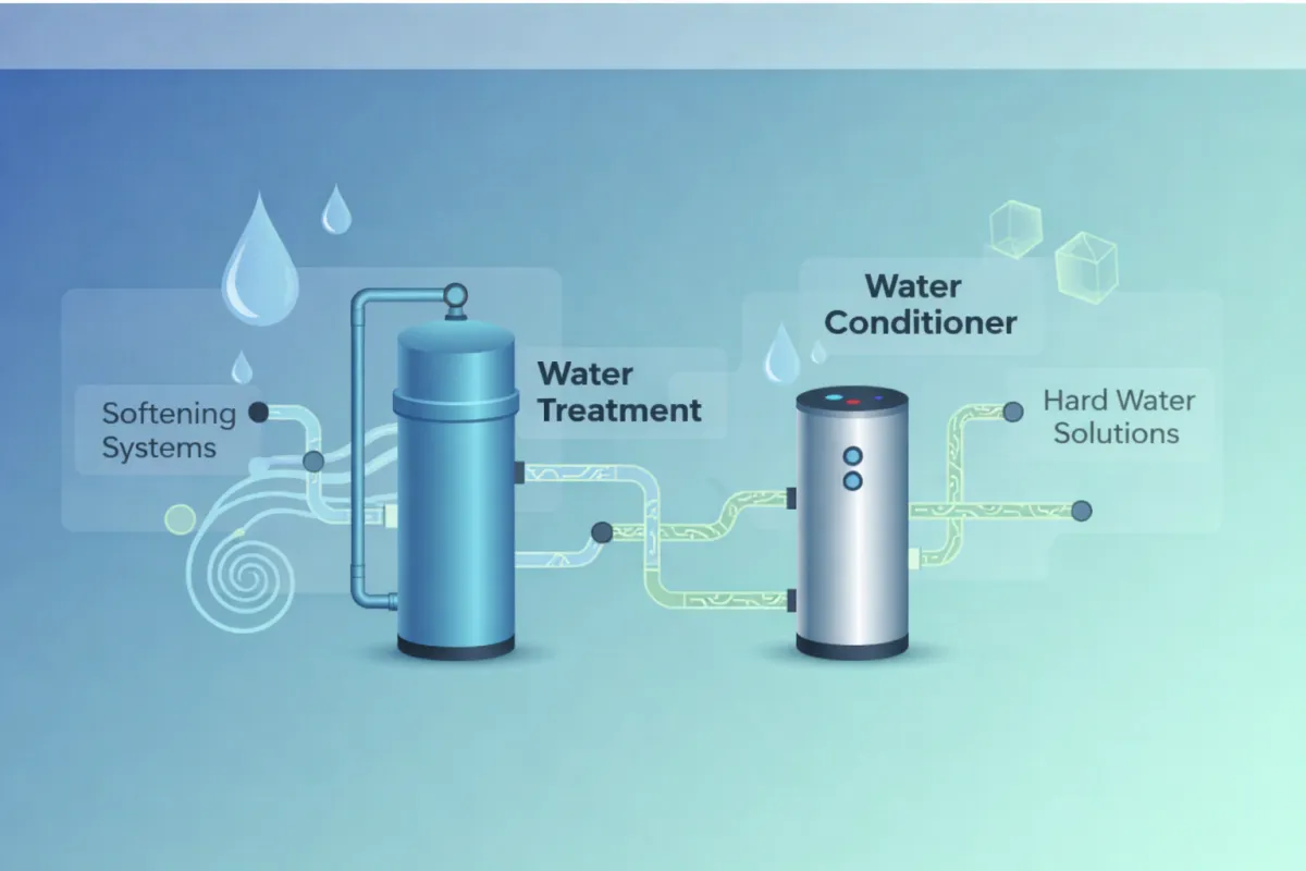Comparison of water softener and conditioner for hard water solutions