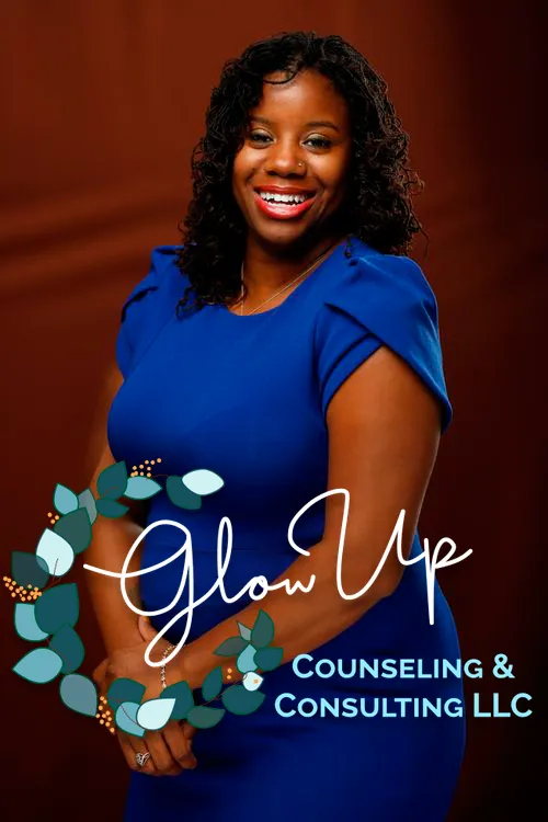 Professional counselor from Glow Up Counseling in a warm and inviting setting