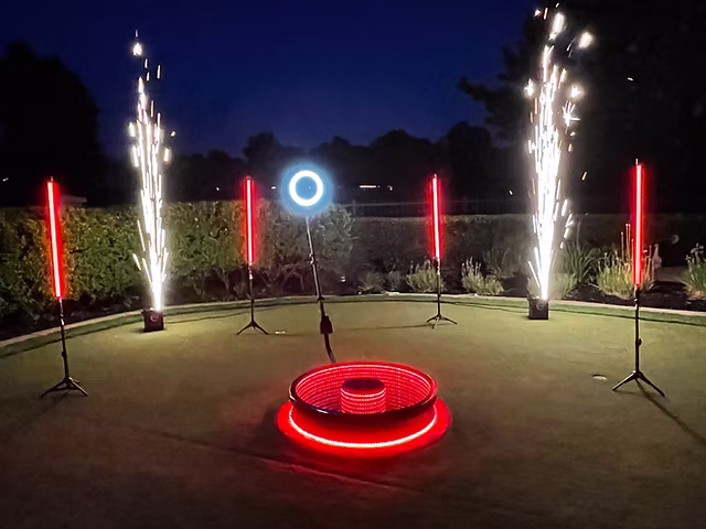 blue wooden swing near brown wooden house during daytime