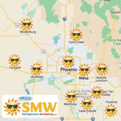 map of hvac company in greater phoenix az