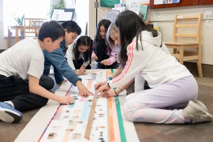 Casa Montessori & Orff School Winnipeg multi-age classroom showing collaborative learning, mentorship, and Montessori core values in action