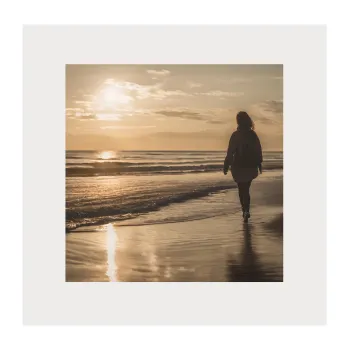 Woman walking on the beach