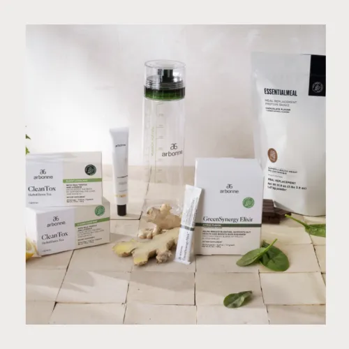 a variety ofArbonne wellness products