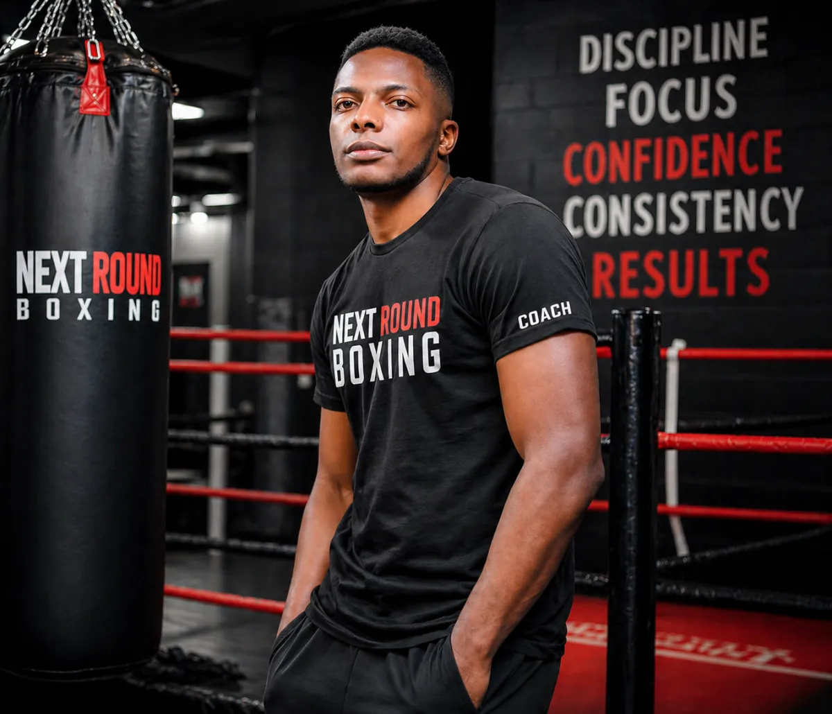 Coach David portrait in the boxing gym