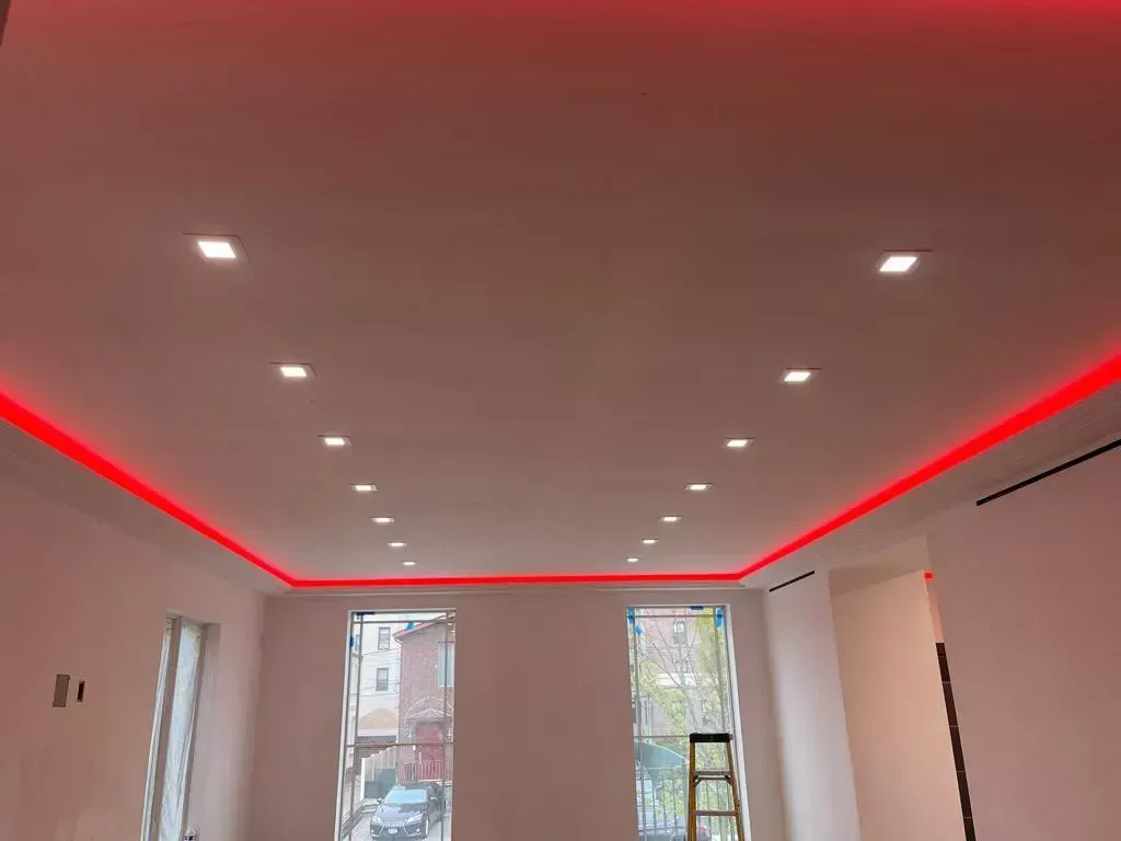 in-house mood lighting on ceiling, installed by IRK Electrical Services