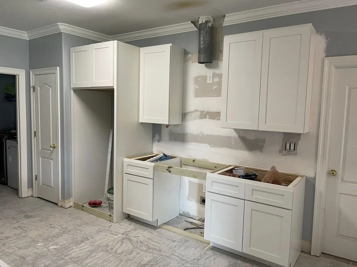 the remodel of a kitchen, mid-remodel