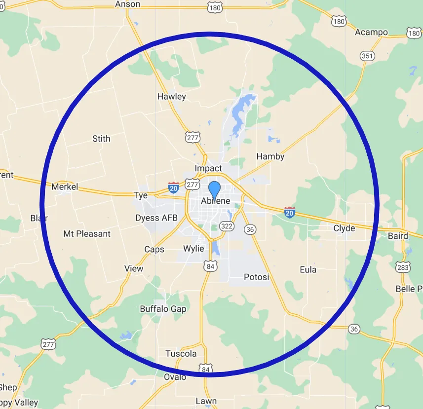 service map for DGL Handyman Services in Abliene TX