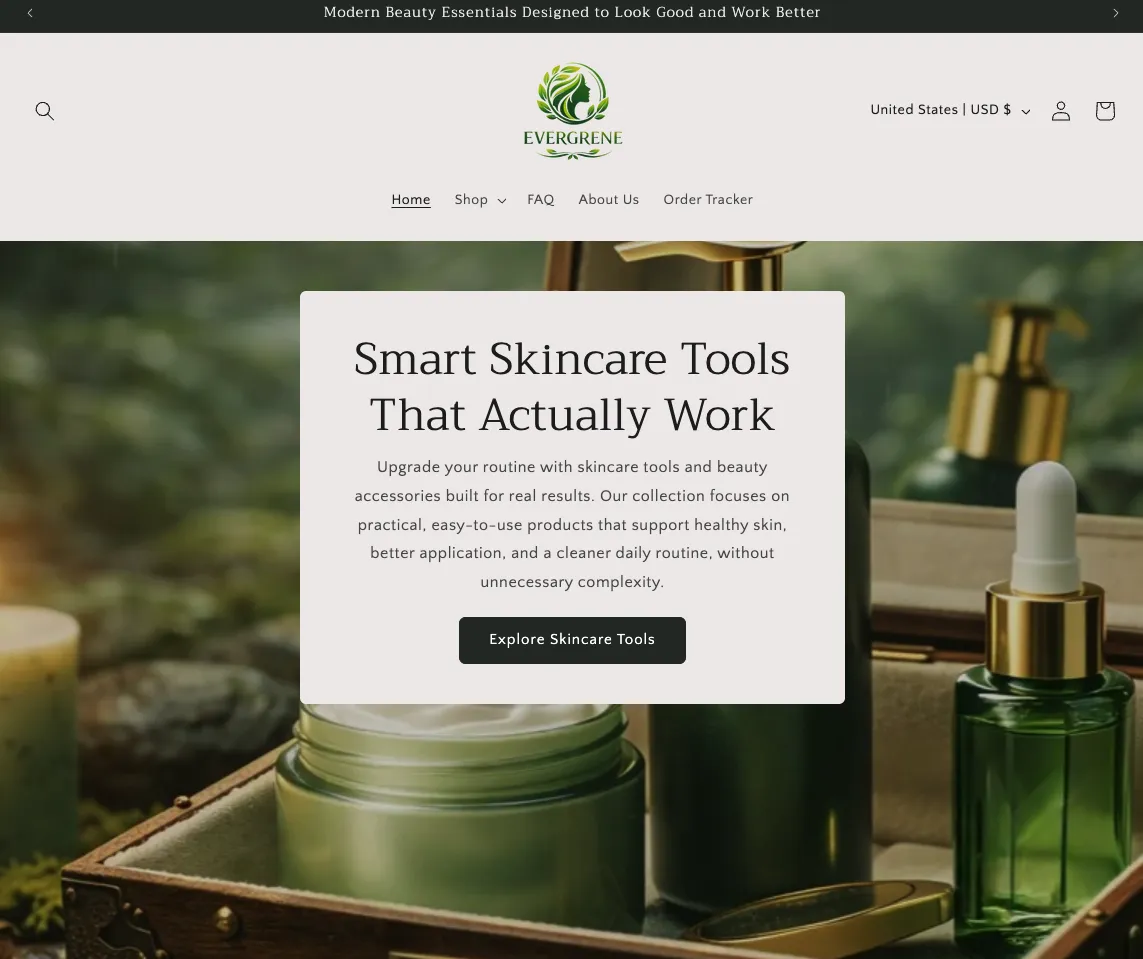 screenshot of EVERGRENE.ONLINE