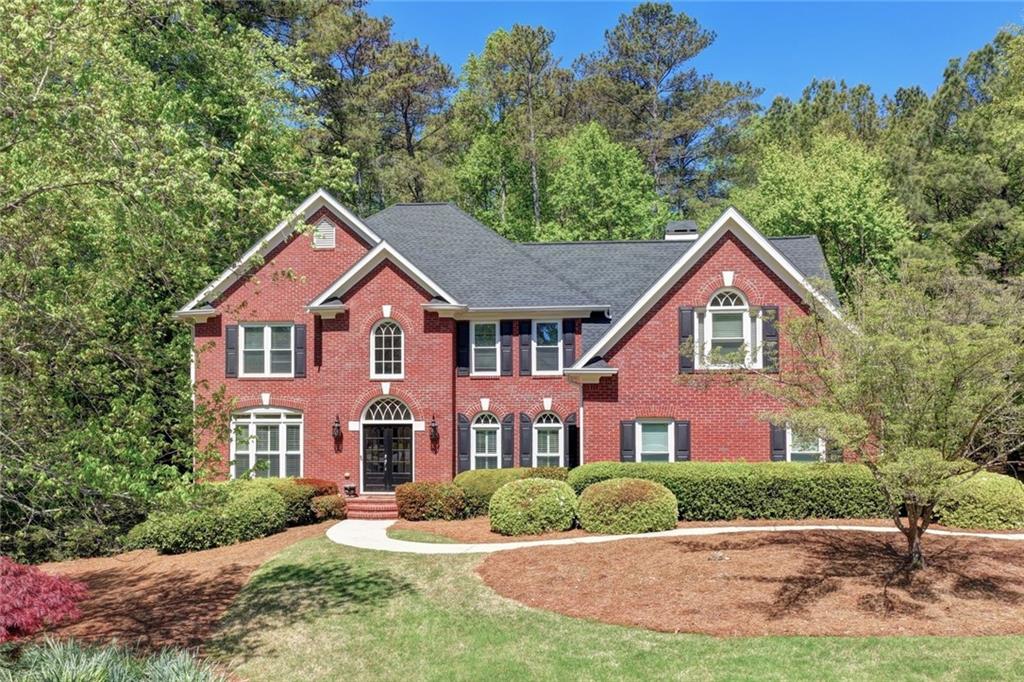 DoubleGate house, brick front on house in Johns Creek
