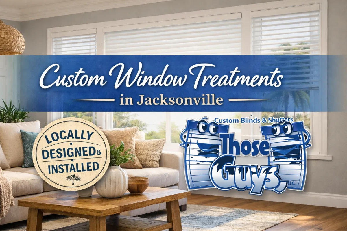 Custom window treatments in a modern Jacksonville home interior