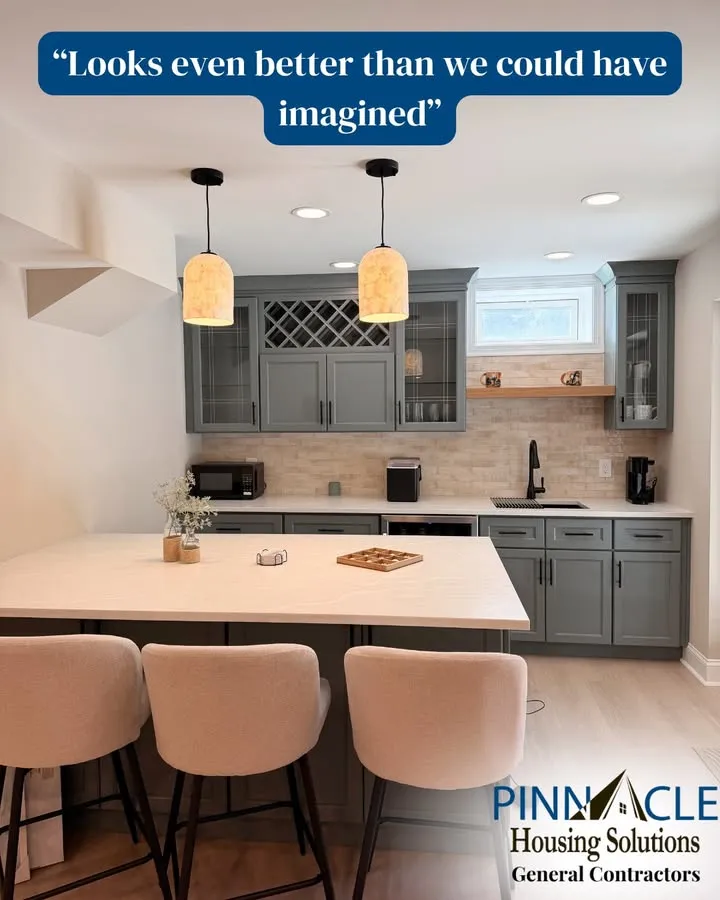 Finished Basement with Bar in Chester County, PA