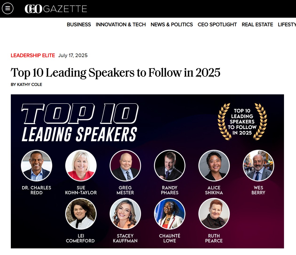 Randy Phares Top Speaker MSN CEO Gazette