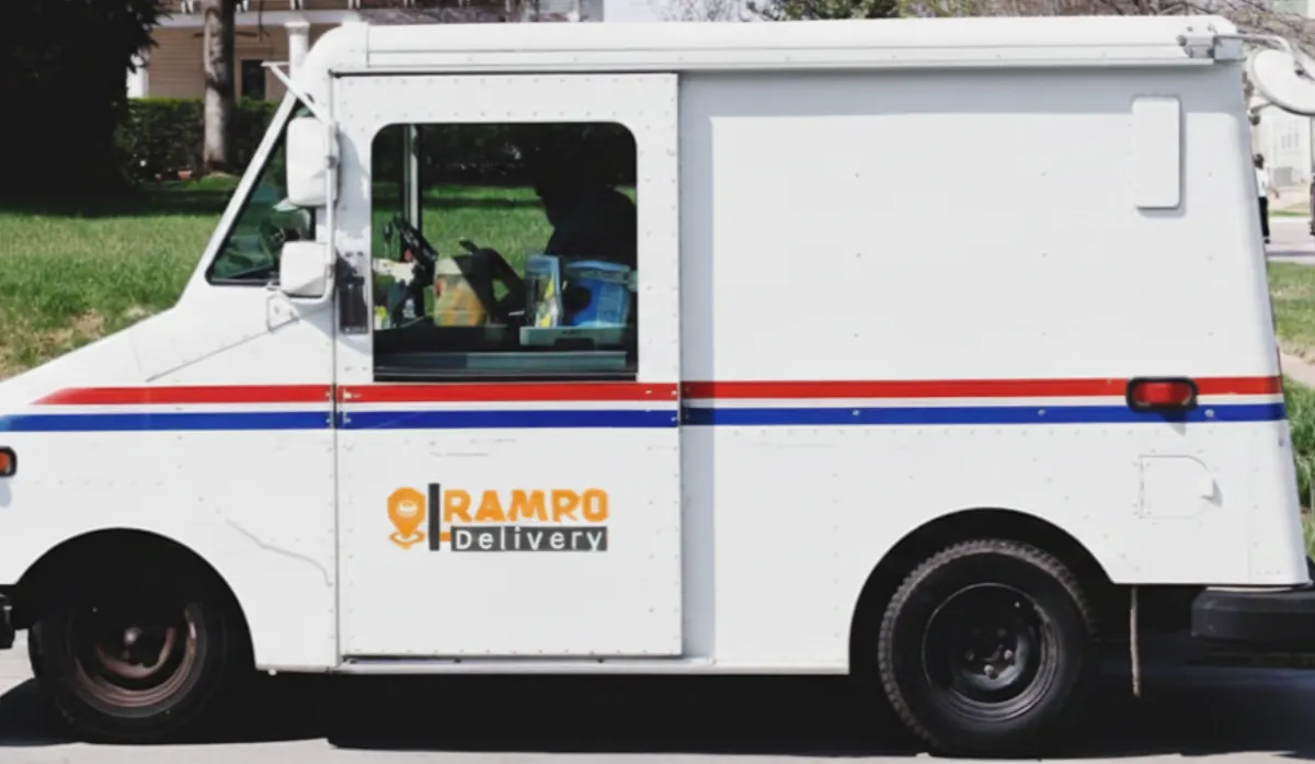 landscape photography of white box van