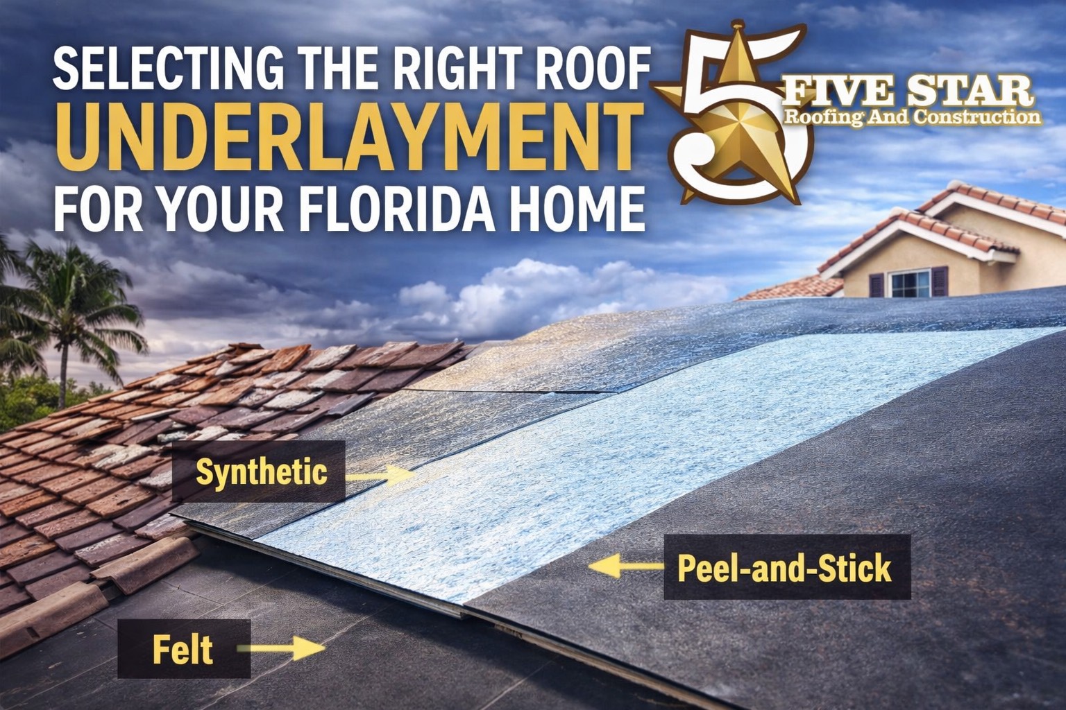 Selecting the Right Roof Underlayment for Your Florida Home