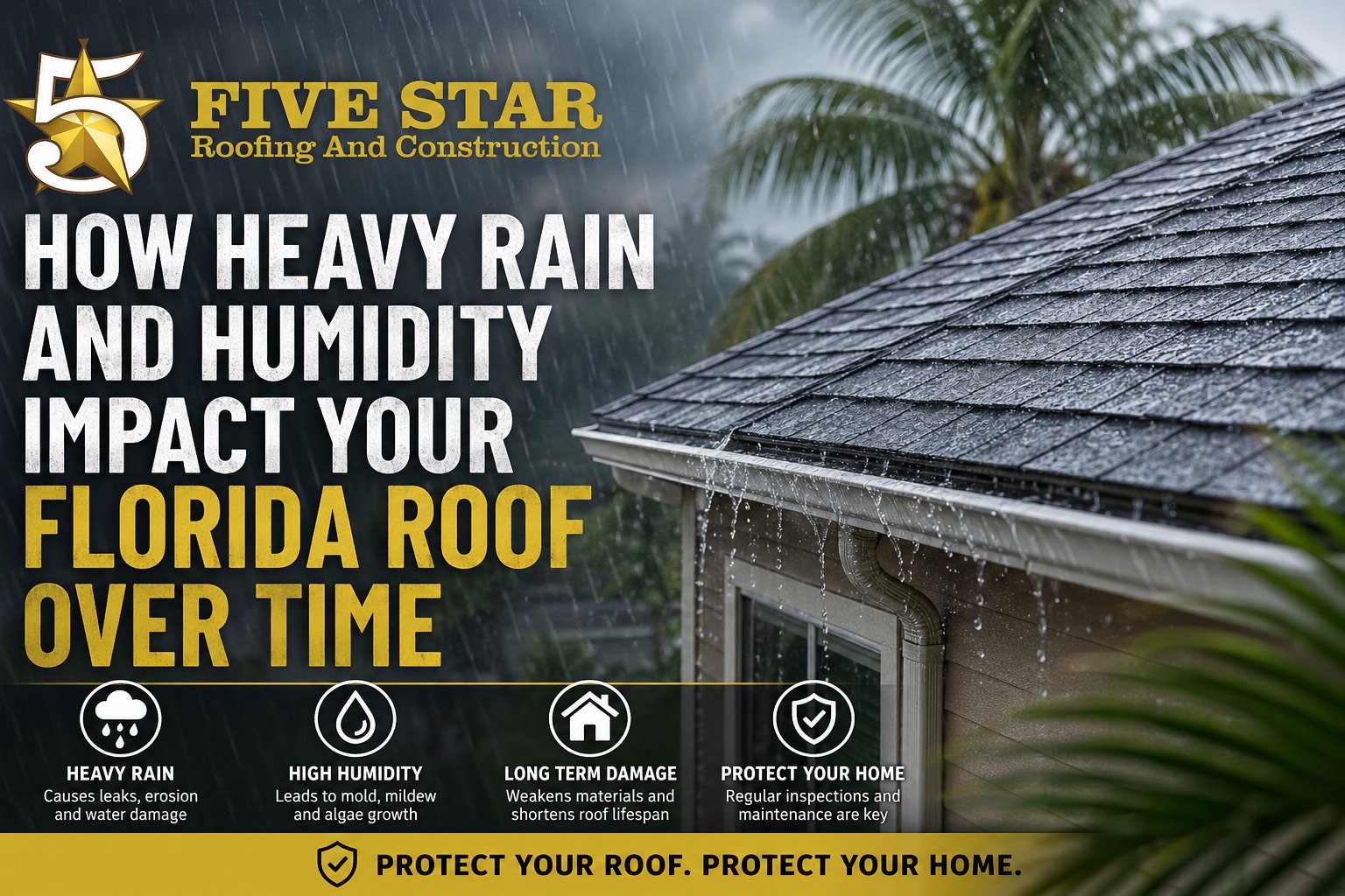 How Heavy Rain and Humidity Impact Your Florida Roof Over Time