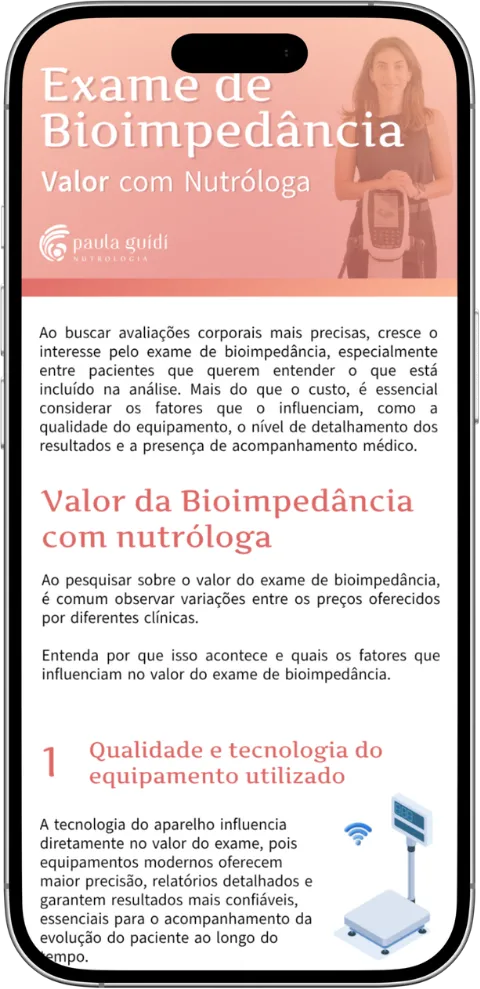 exame de bioimpedancia valor