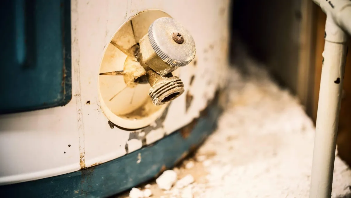photo of a leaking water heater