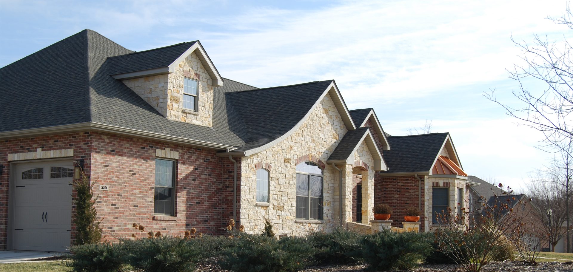 beautiful large stone and brick home built in central Illinois