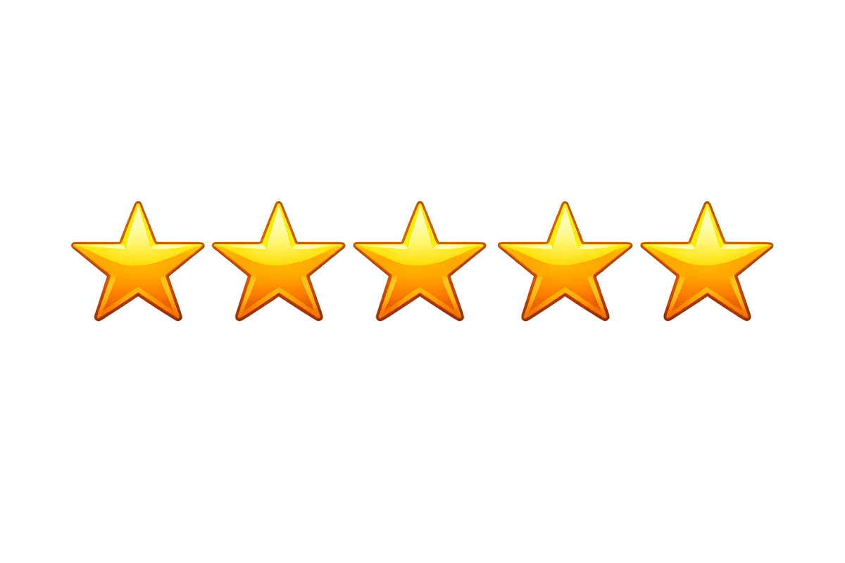 Google Reviews-style badge with rating number and review count, transparent background