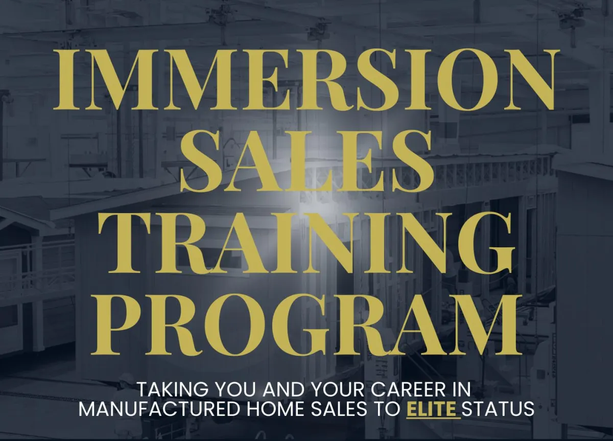 Immersion Sales Training Program logo, manufacured home sales training anywhere in the U.S.