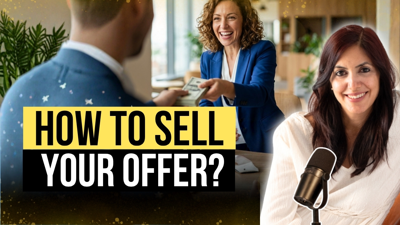 Female business growth coach explaining why high ticket offers are not converting into clients