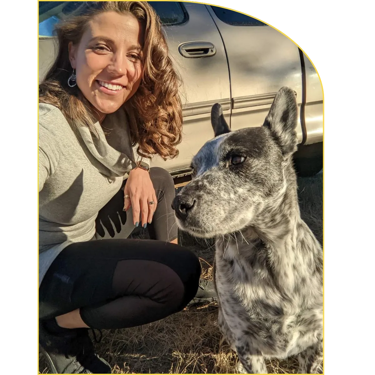 Brittany silva with her dog.