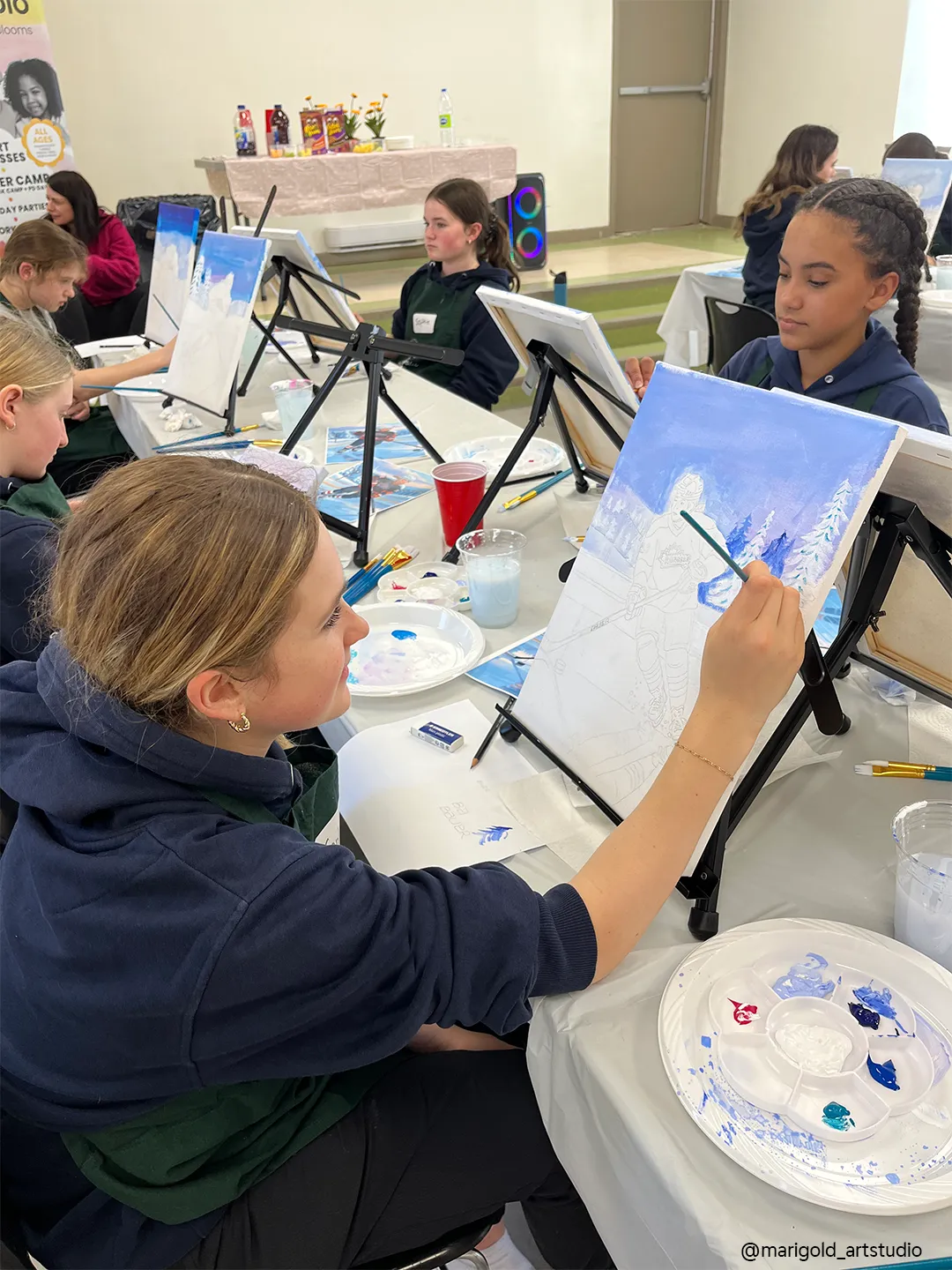 Hockey Team art workshop Kanata ON