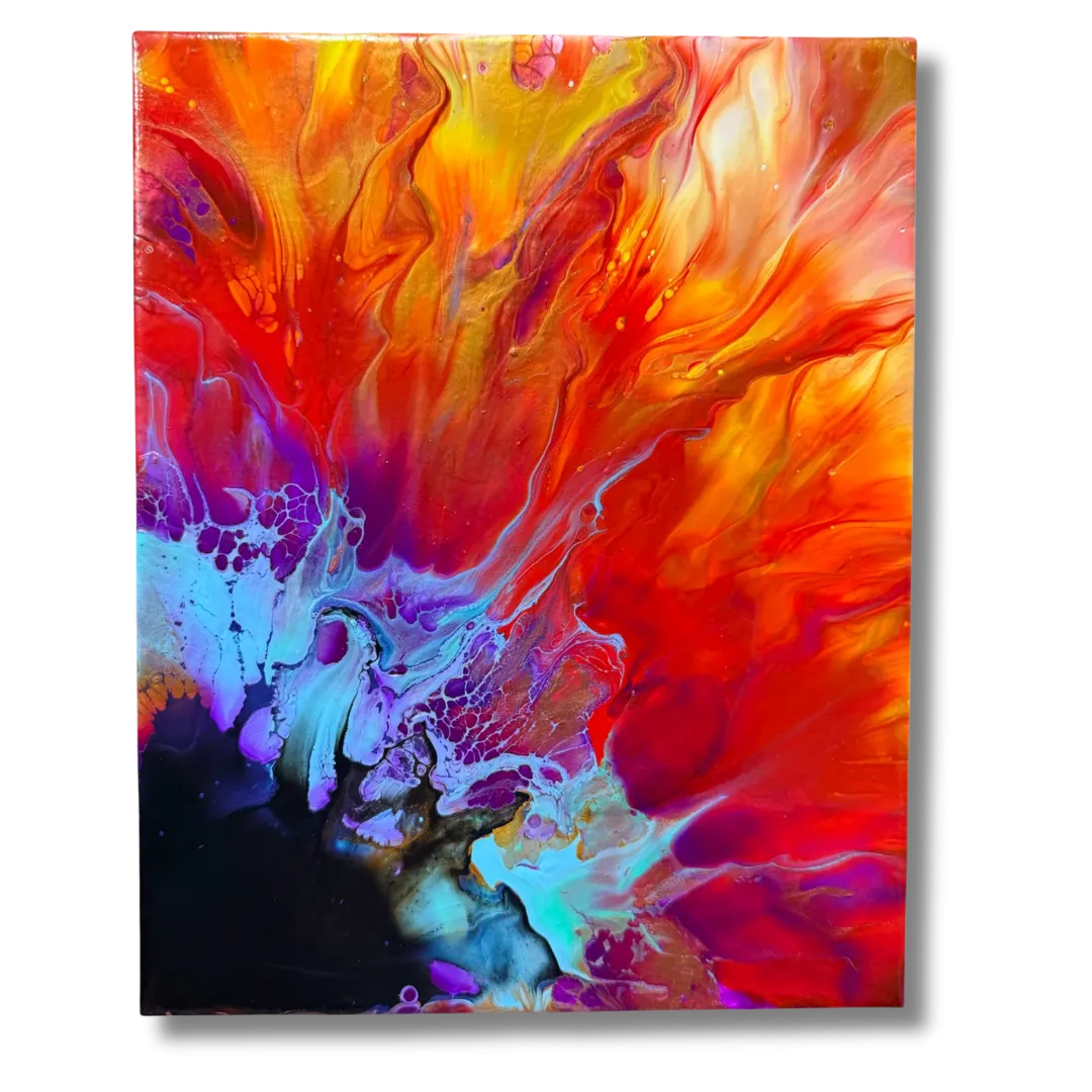 Abstract fluid art painting with vibrant Abstract fluid art painting with vibrant turquoise and gold colorsand gold colors