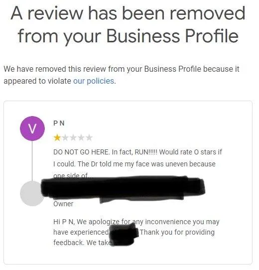 Review Removal