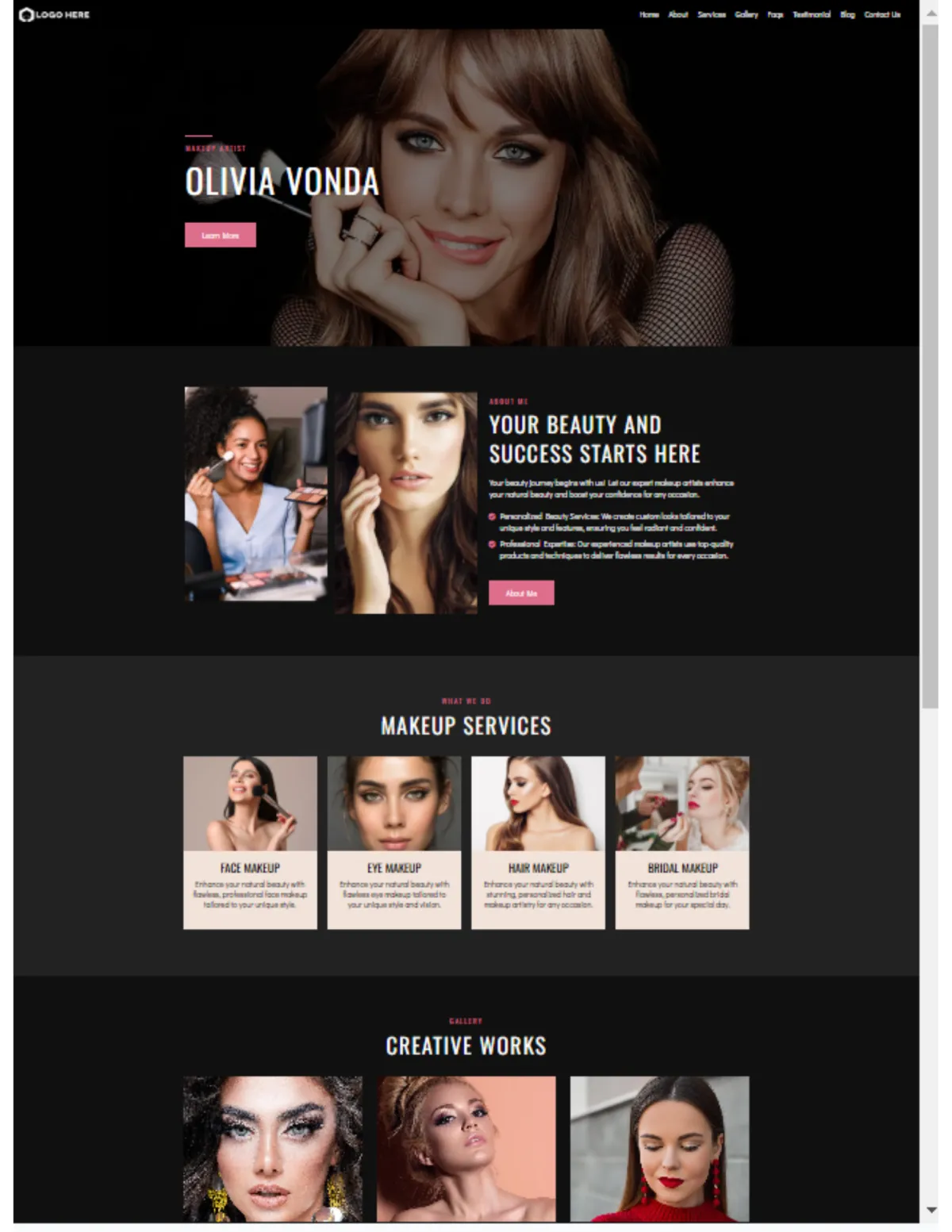 Example of Beauty Salon and Barber Shop Website