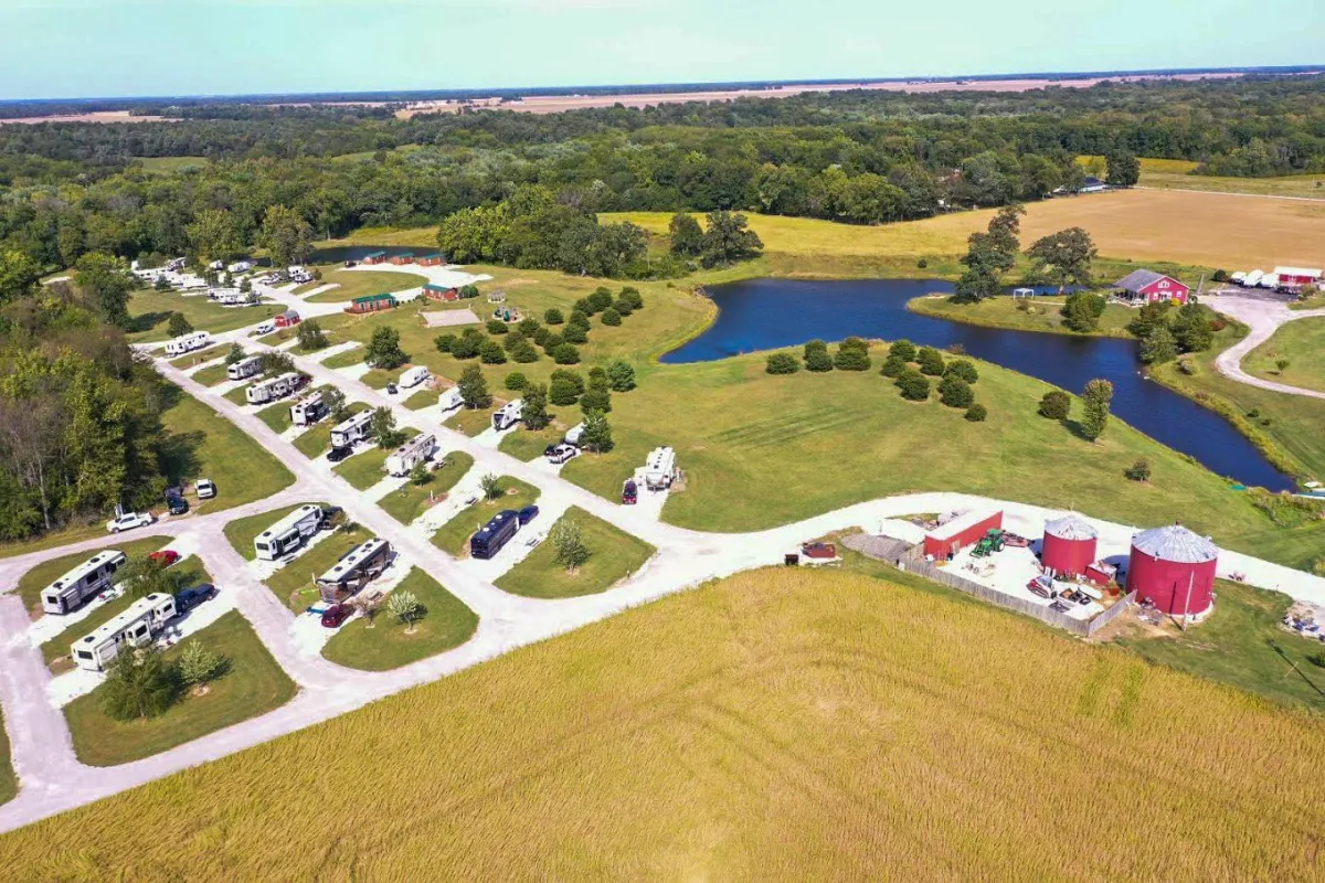 Drone Photo Buena Vista Farms Campground In Central Illinois