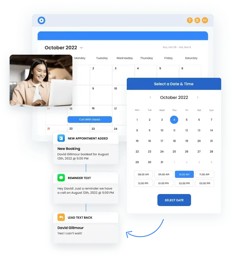 Appointment calendar mockup UI