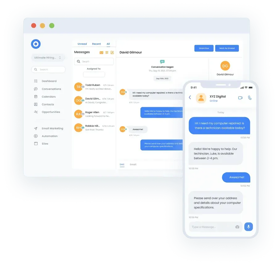 Appointment calendar mockup UI