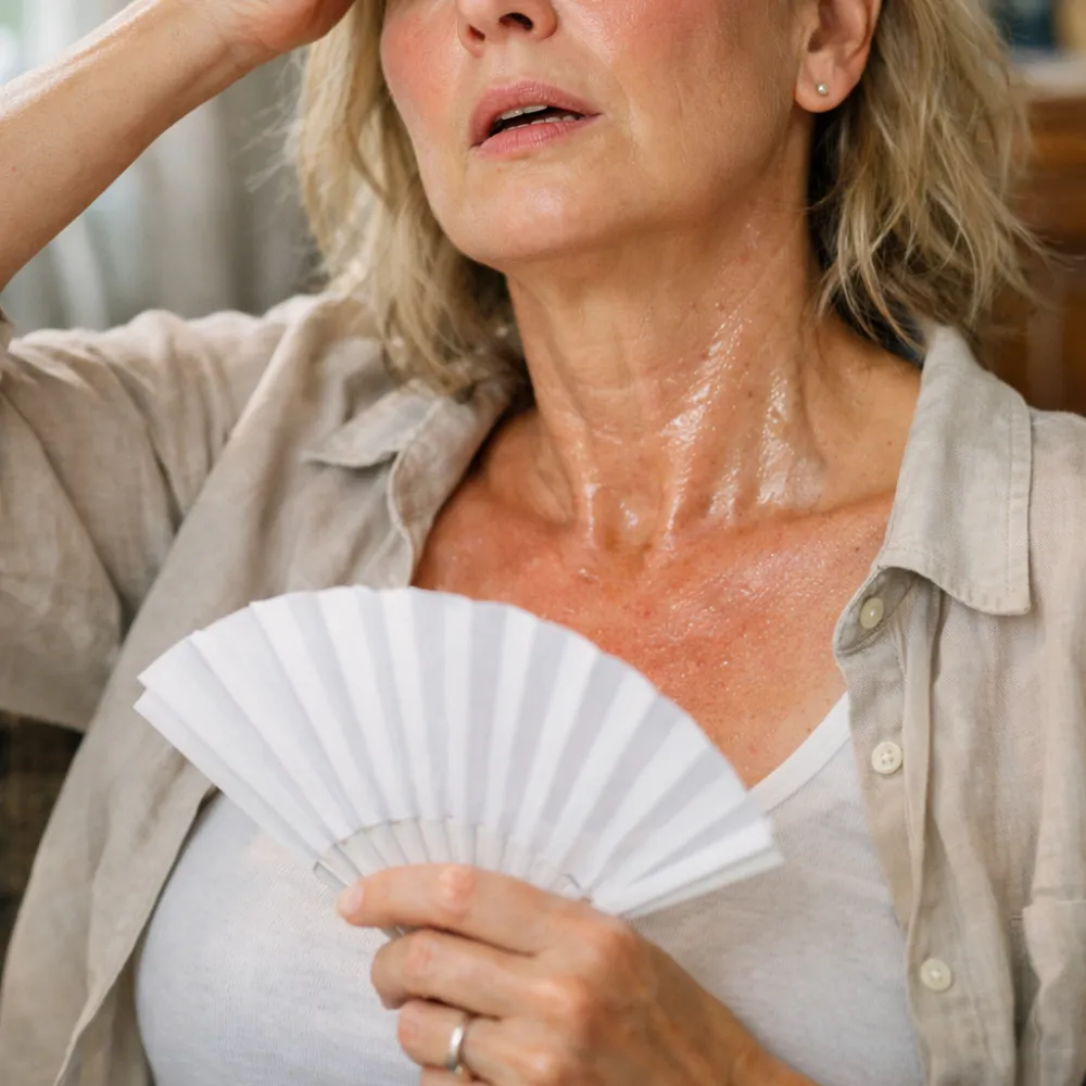 A woman reviewing a wellness journal