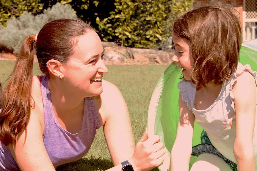 child participating in physiotherapy session to improve movement and strength