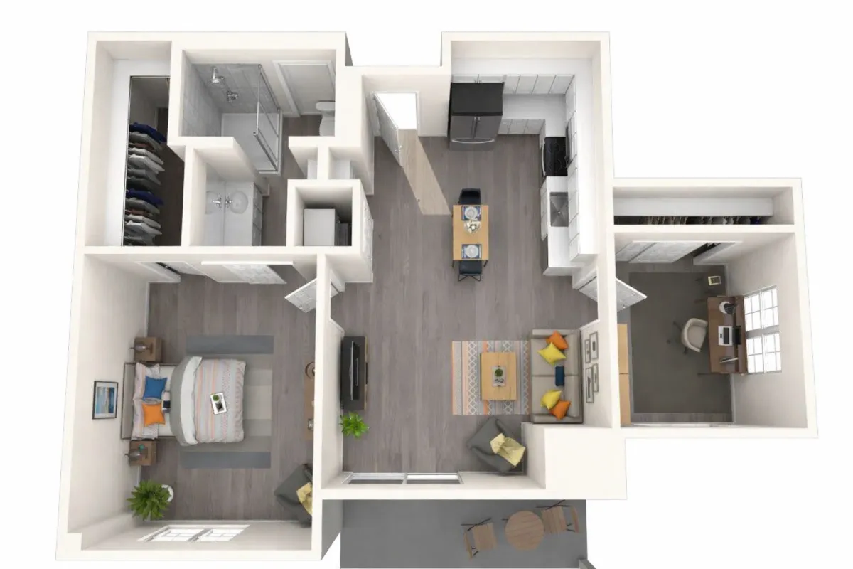 Cottonwood (IL) 1 Bed w. Den 1 Bath 815 SF