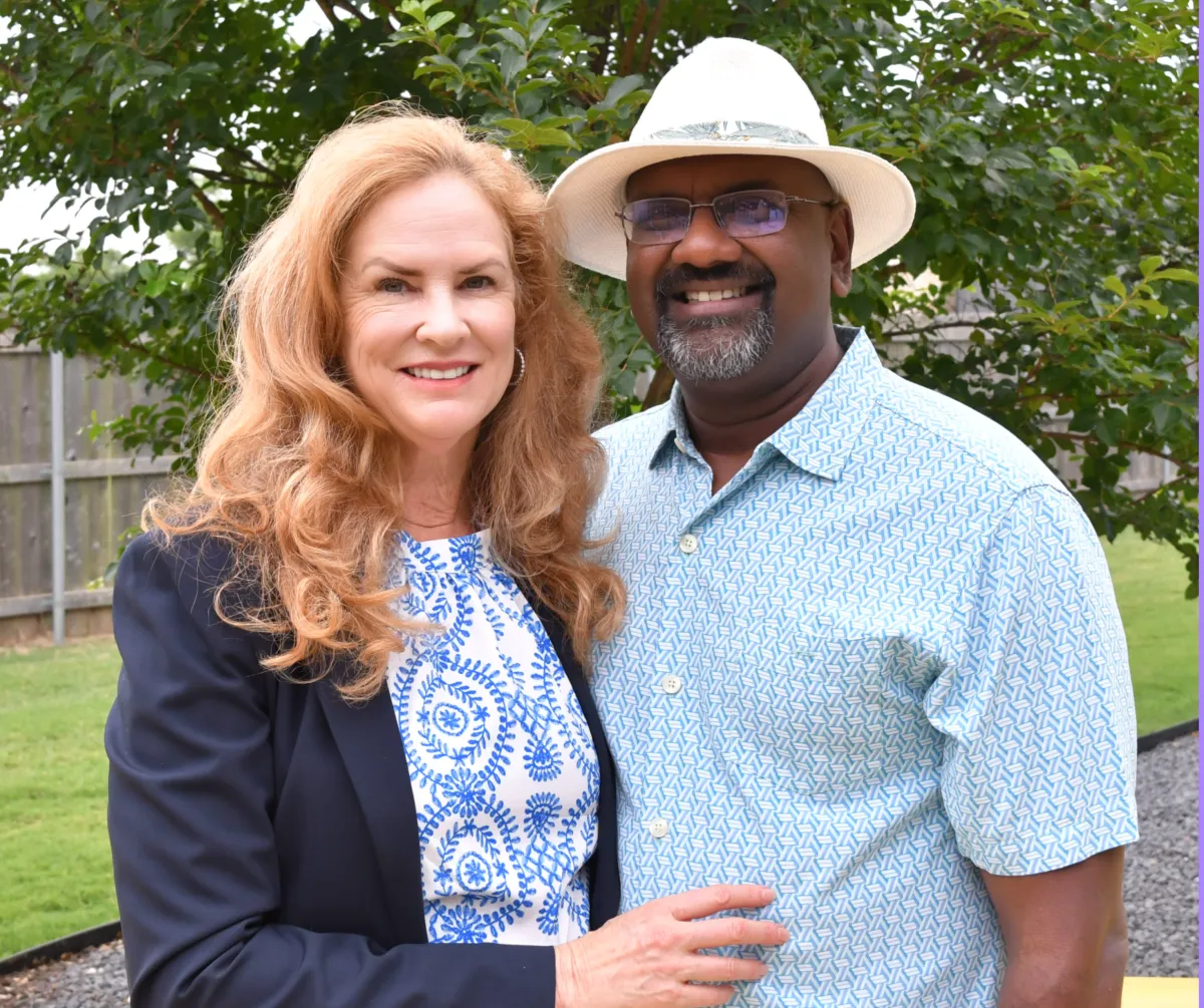 Diana smiling with friends at rehab after double knee replacement