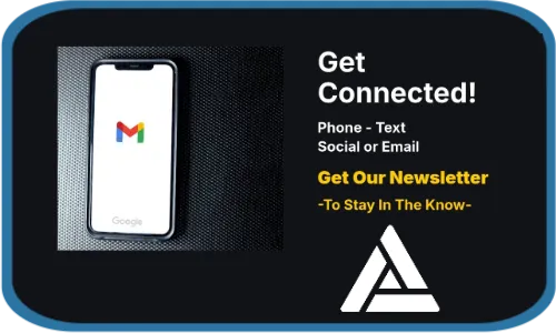 Get Connected image phone textsocial or email Get our newsletter to stay in the know