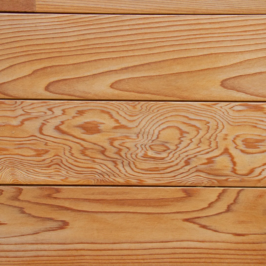 Natural cedar wood boards used in deck construction