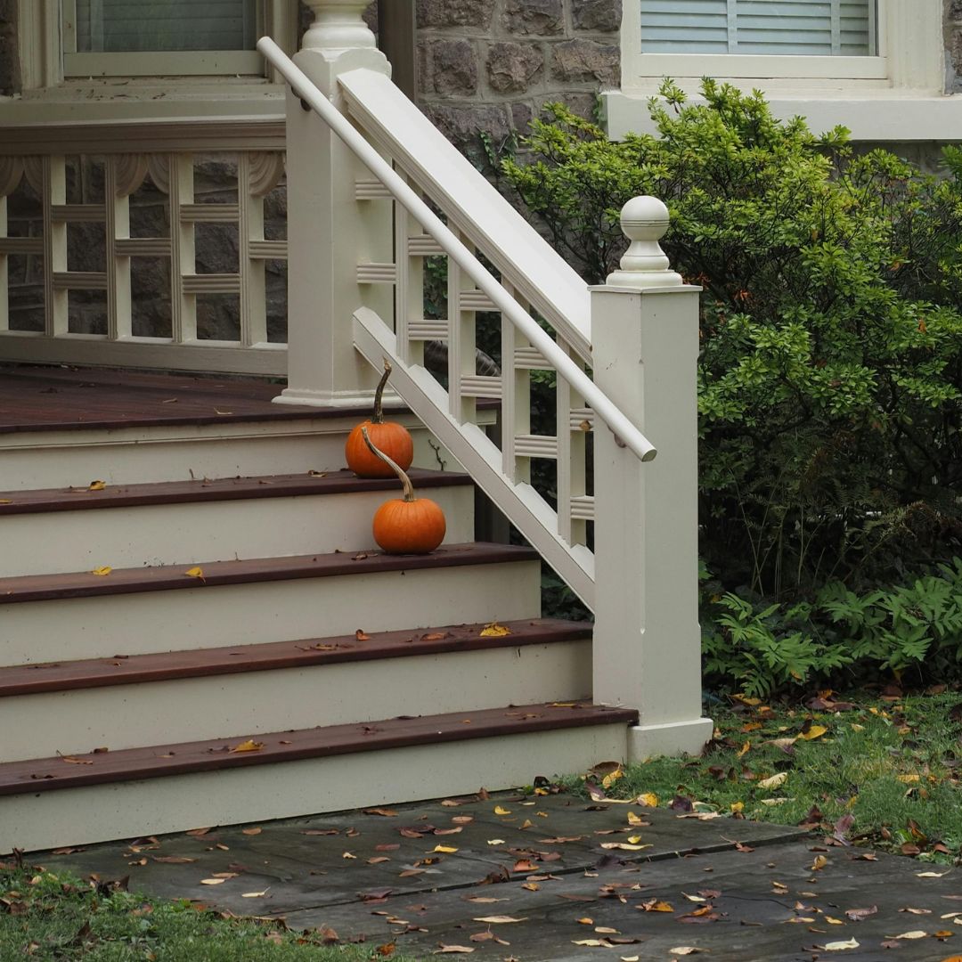 Wood stair construction for safe residential porch and entry access